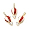 Brass Micro Pave Cubic Zirconia Pendants, with Enamel, Hot Air Balloon Charms, Rack Plating, Lasting Plated, Cadmium Free & Lead Free, Real 18K Gold Plated, 17x6.5x3.5mm, Hole: 3.5x1.5mm
