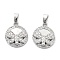 Brass Micro Pave Cubic Zirconia Charms, with Shell, Flat Round with Dragonfly, Platinum, 15x13x3mm, Hole: 5x2.5mm