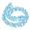 Handmade Foil Lampwork Beads Strands, Cat, Deep Sky Blue, 13x15x11~11.5mm, Hole: 1.2~1.6mm, about 20pcs/strand, 11.89''(30.2cm)