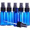 BENECREAT 24 Pack 30ml Blue Fine Mist Atomiser Spray Bottles Empty Plastic Travel Bottle Set for Toiletries Cosmetic Essential Oils
