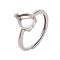 Rhodium Plated 925 Sterling Silver Adjustable Solitaire Ring Settings, 3 Prong Baroque Pear Ring Settings, Rack Plating, Teardrop, Real Platinum Plated, Tray: 8x10mm, Inner Diameter: US Size 8 1/2(18.5mm)