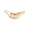 Rack Plating Brass Micro Pave Cubic Zirconia Pendants, Cadmium Free & Lead Free, Long-Lasting Plated, Heart, Pearl Pink, 12x28x4mm, Hole: 1.6mm