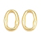Brass Link Rings, Textured Oval Ring Shape, Rack Plating, Long-Lasting Plated, Lead Free & Cadmium Free, Real 18K Gold Plated, 19x13x3mm, inner size: 14x6.4mm