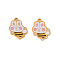 304 Stainless Steel Enamel Pendants, Vacuum Plating, Rabbit, Real 18K Gold Plated, 12.5x10x1mm, Hole: 1mm