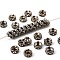 Brass Rhinestone Spacer Beads, Grade A, Crystal, Wavy Edge, Rondelle, Gunmetal, 5x2.5mm, Hole: 1mm