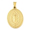 Ion Plating(IP) 304 Stainless Steel Pendants, Religious Theme Charm, Oval with Saint, Golden, 24x16x2~2.5mm, Hole: 5x3mm