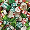 Christmas Themed Handmade Polymer Clay Beads, Mixed Shapes, 10mm, about 1000pcs/bag