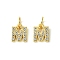Rack Plating Alloy Rhinestone Pendants, Cadmium Free & Lead Free, Letter M, 11x9x2mm, Hole: 5mm