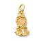 Brass Micro Pave Colorful Cubic Zirconia Glass Pendants, Real 18K Gold Plated, Girl, 14.5x7.5x3.5mm, Hole: 3.2mm