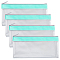 Rectangle PVC & PU Leather Zip Lock Bags, Pen, Pencil & Marker Cases, Aquamarine, 10.5x22.3x0.25cm