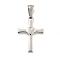 Non-Tarnish 304 Stainless Steel Pendants, Cross with Heart Charm, Stainless Steel Color, 23.5x16x2.5mm, Hole: 7x3.5mm