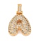 2Pcs Brass Micro Pave Cubic Zirconia Pendants, Real 18K Gold Plated, Letter A, 23.5x20x5.5mm, Hole: 5x3mm