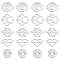 50Pcs 5 Style Stainless Steel Connector Charms, Mixed Shapes, Stainless Steel Color, 10~15x9.5~13x1.1~1.2mm, Hole: 1~1.5mm, 10pcs/style