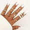22Pcs Alloy with Plastic Pearl Finger Rings, Heart/Cross/Butterfly, Golden, Inner Diameter: 16~19mm
