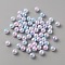 ABS Plastic Bead, Two Tone, Round, Sky Blue, 8mm, Hole: 2mm, 1500pcs/500g