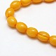 Buddhist Jewelry Beaded Findings Resin Imitation Beeswax Oval Bead Strands RESI-L002-H04-2