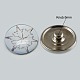 White Flat Round Zinc Alloy Jewelry Snap Buttons X-GLAA-R031-K200D-1