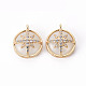 Brass Micro Pave Clear Cubic Zirconia Charms KK-Q765-017-NF-1