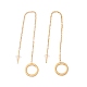 オープンリングダングルスタッドピアス付きロングチェーン  女性のための304つのステンレス鋼の耳の糸  ゴールドカラー  101mm  ピン：1mm EJEW-A067-10G-1