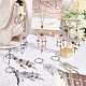 14Pcs 7 Colors Woven Net/Web with Wing Tibetan Style Alloy Keychain KEYC-AB00030-5