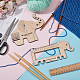 Benecreat 1 jeu d'aiguilles à tricoter en bois en forme d'éléphant et guide d'enroulement de fil DIY-BC0006-94-4