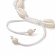 Bracelets de cheville en perles de cauri naturel tressé AJEW-AN00516-01-6