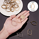 OLYCRAFT 30pcs Oval Open Bezel Charms 3-Color Alloy Frame Pendants Color-Lasting Hollow Resin Frames with Loop for Resin Jewelry Making PALLOY-OC0001-11-7