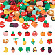Kissitty 樹脂デコデンカボション  模造果物と野菜  ミックスカラー  19x20x9mm  4個/スタイル  80個/袋 CRES-KS0001-04-2