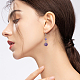 10 paires de boucles d'oreilles pendantes rondes en pierres précieuses mélangées naturelles de style 10 EJEW-AN0002-06-6