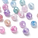 Hebras de perlas de vidrio craqueladas pintadas para hornear opacas de 6 color EGLA-YW0001-21-4