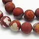 Frosted Round Natural Red Picture Jasper Beads Strands G-N0166-70-10mm-2