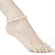 Natural Cultured Freshwater Pearl Beaded Anklets AJEW-AN00386-02-5