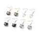 Glass Cat Dangle Earrings EJEW-JE04960-1