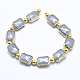 Chapelets de perles en verre opaque électrolytique EGLA-I005-10x14mm-G-3