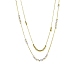 304 Stainless Steel Coreana Chains Double Layer Necklaces BJEW-K257-04G-5