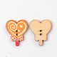 Printed Heart Lollipop 2-Hole Wooden Buttons BUTT-K002-14M-2
