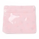 プラスチック製ジップロックバッグ  保存袋  セルフシールバッグ  トップシール付き  漫画  ピンク  イチゴの模様  10x10.8x0.15cm  片側の厚さ：2.7ミル（0.07mm）  100個/袋 OPP-B001-E08-3
