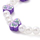 Lindo collar de perlas de arcilla polimérica y plástico abs y pulsera elástica SJEW-JS01267-10
