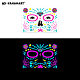 Maske mit Blumenmuster leuchtende Body Art Tattoos LUMI-PW0001-135C-1