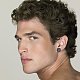 Anattasoul 2 paires 2 taille 304 boucles d'oreilles rondes plates en acier inoxydable pour hommes femmes EJEW-AN0003-41-4