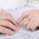 真鍮製指輪  ラインストーン付き  カップルリング  男性のための結婚式のテーマ  プラチナ  クリスタル  内径：19.4mm RJEW-BB42840-F-2