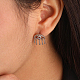 Boucles d'oreilles à tige en argent sterling plaqué rhodium avec 925 micro pavé de zircones cubiques HN3169-2-2