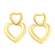 Boucles d'oreilles pendantes en forme de cœur creux en laiton plaqué en rack EJEW-A028-04G-1