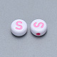 Craft Acrylic Horizontal Hole Letter Beads SACR-S201-11S-2