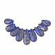 Ligne d'or synthétique perles de brins de lapis-lazuli G-S324-003-1