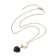 Ensemble de colliers avec pendentif cœur en opalite et obsidienne naturelle NJEW-JN04484-4