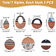 Pandahall elite 14 pz 7 stili resina opaca e pendenti in legno di noce RESI-PH0001-99-2