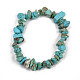 Bracelets extensibles en perles synthétiques turquoise (teints) unisexes BJEW-S143-05-2