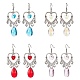 Boucles d'oreilles lustre en forme de cœur en alliage de style tibétain EJEW-JE05426-1