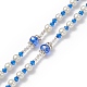 Collana di perle di vetro e rosario acrilico NJEW-TA00041-01-5